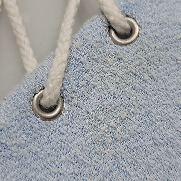 Victoria's Secret Tie Front Terry Cloth Pullover Varsity Light blue X small - Picture 9 of 9